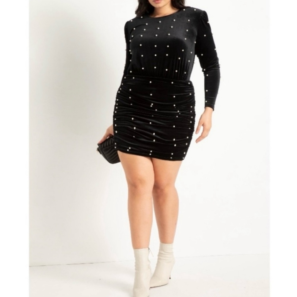 NWT ELOQUII Sz18 VELVET PEARL DRESS